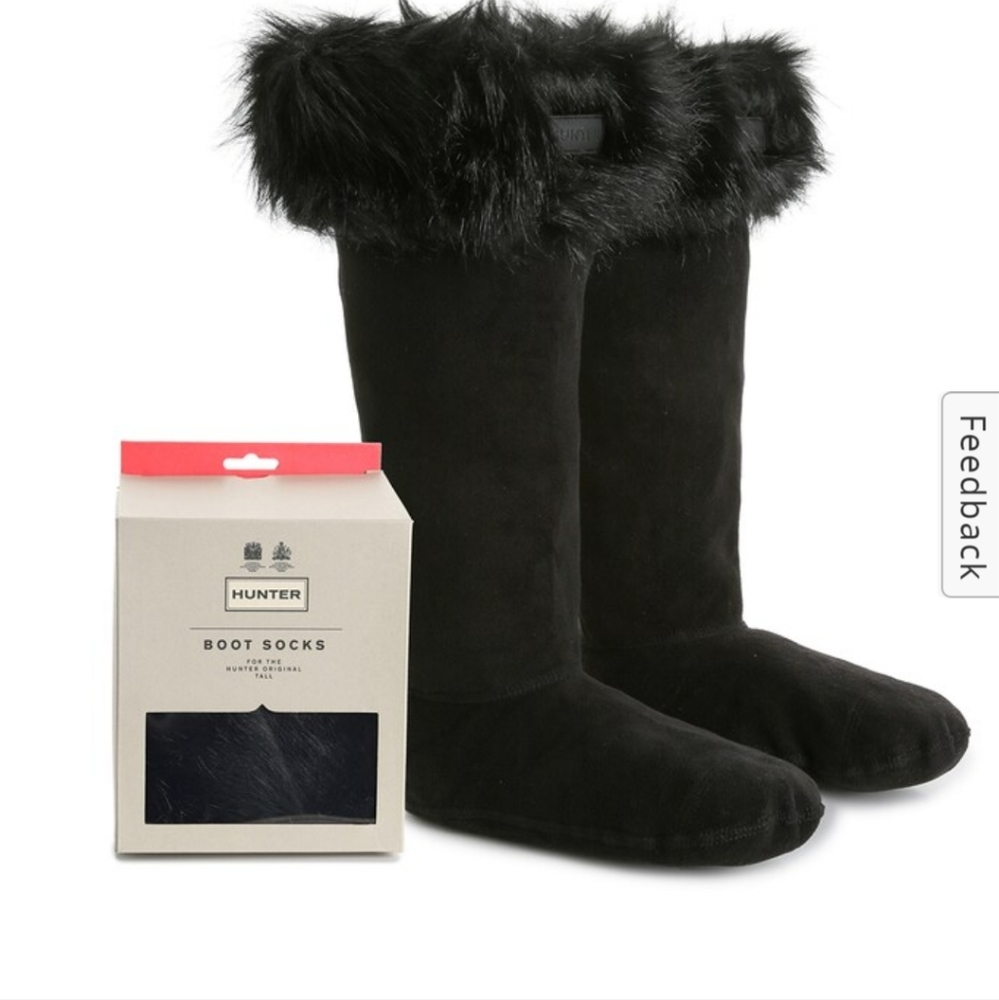 Hunter faux fur long socks